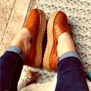 Lulus Mexican leather platform huaraches